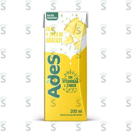  Bebida a Base de Soja Ades Sabor Abacaxi Caixa 200ml
