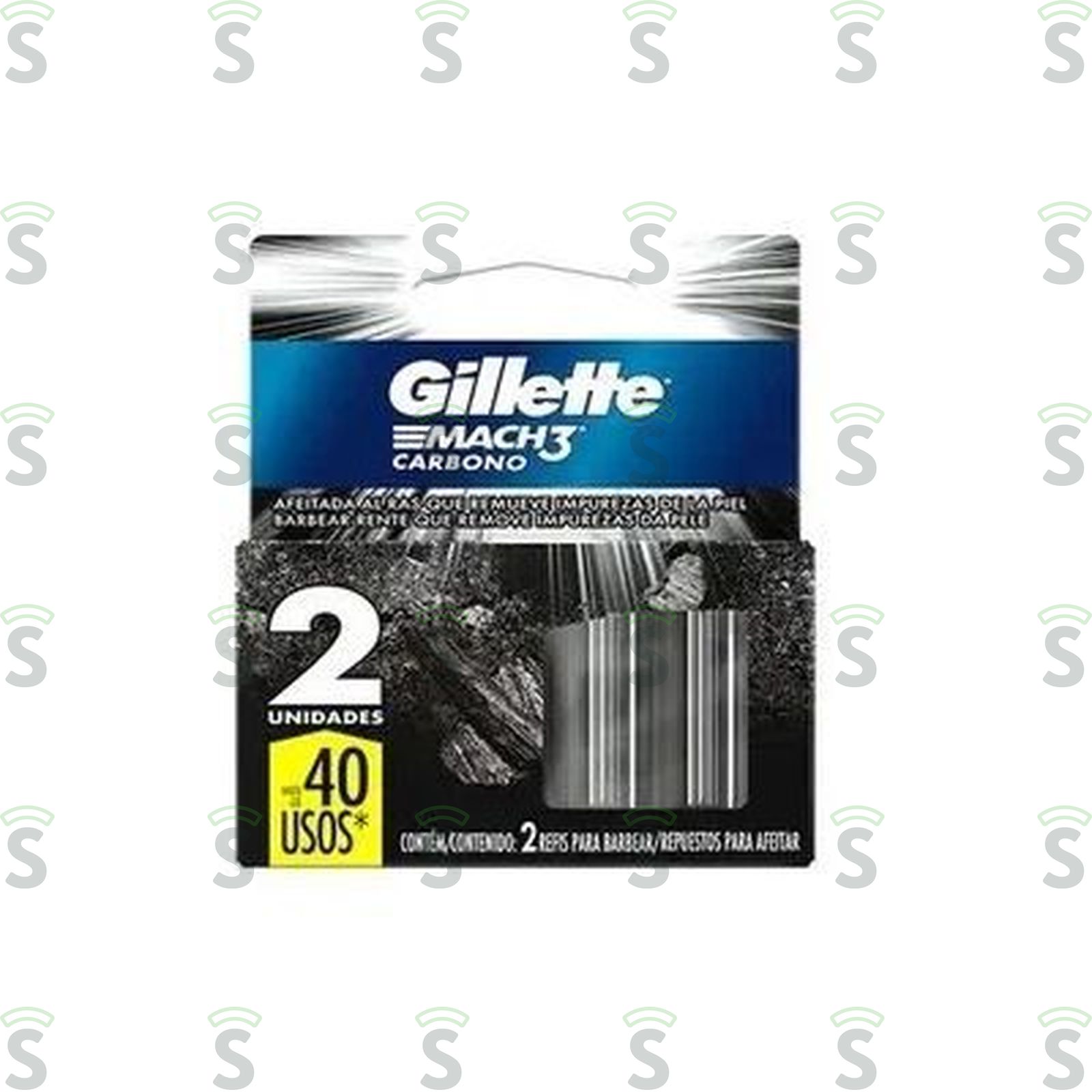 Gillette-mach 3 carbono refil c/2