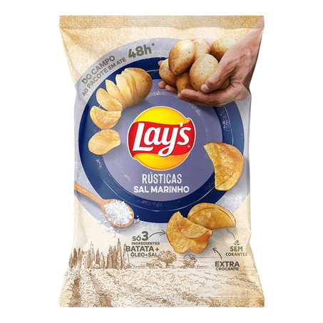 Batata Lays  68g - Rústica - Sal Marinho