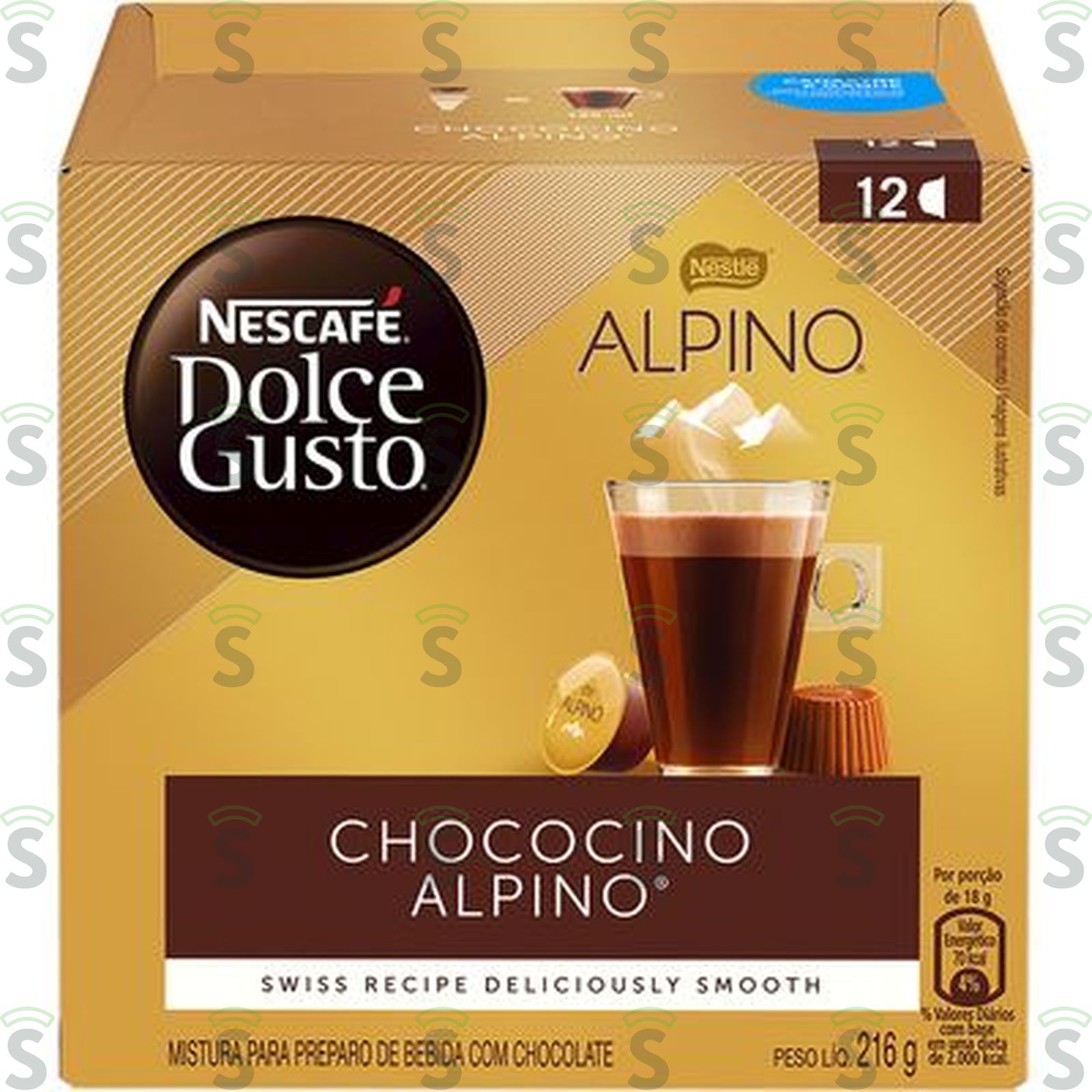 Chococino em Cápsula Nescafé Dolce Gusto Sabor Alpino Caixa com 12un - 216gr