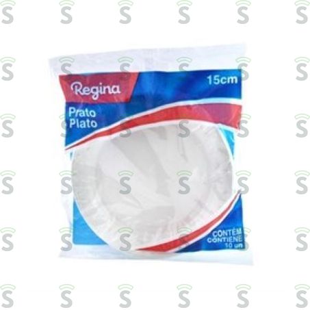  Prato Descartável Regina 15cm Branco 10 Un