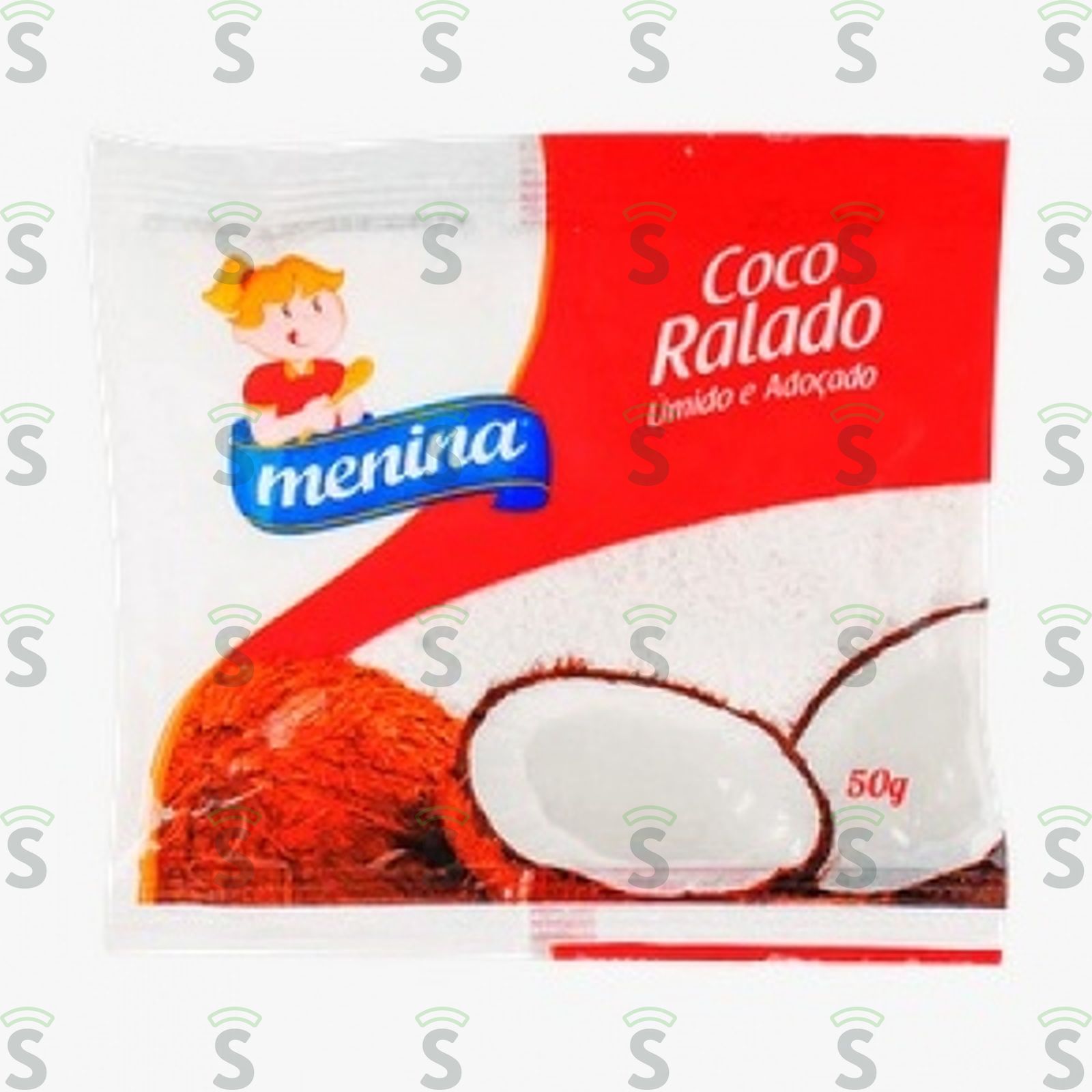 Coco Ralado Menina Úmido E Adoçado Pacote 50G