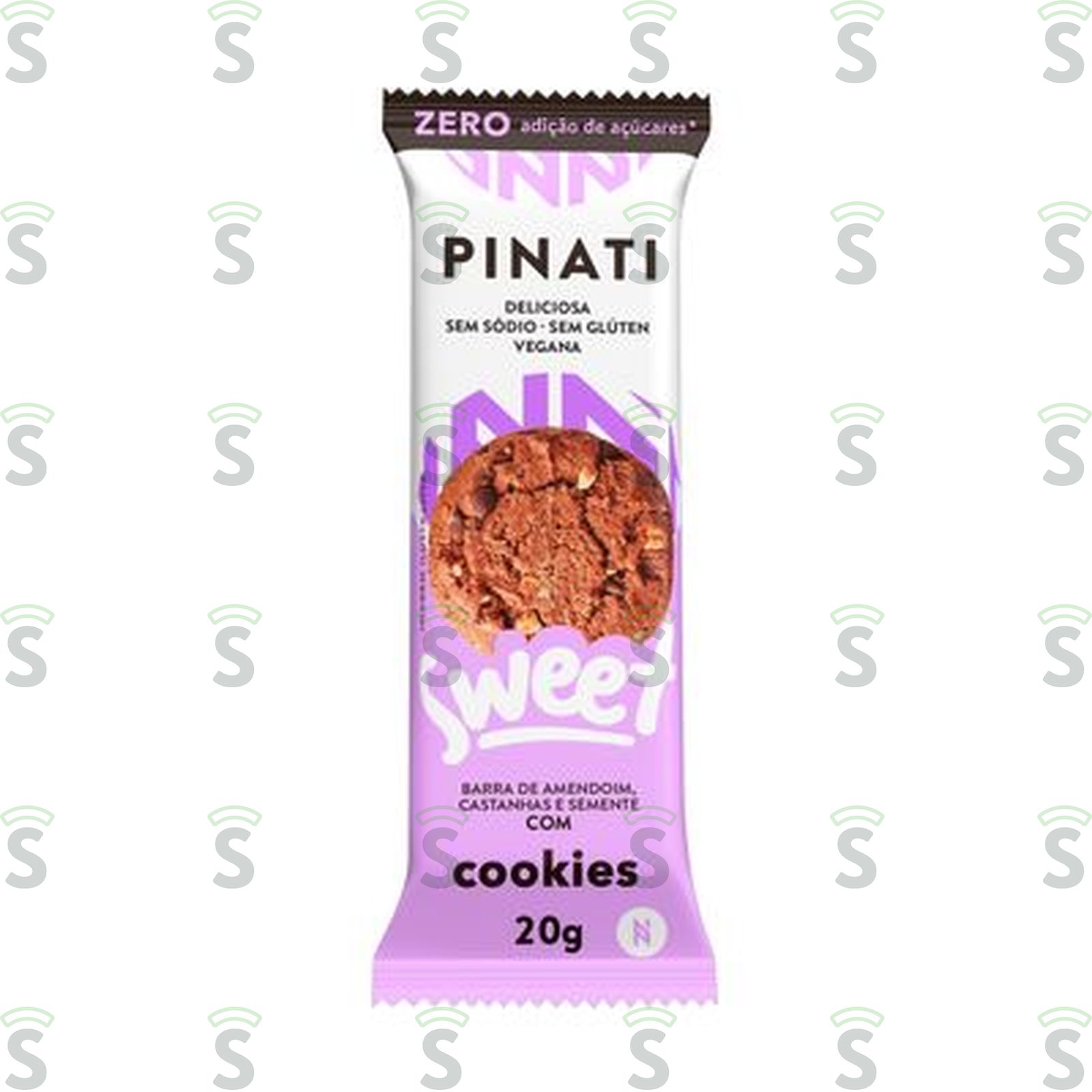 Barra de Nuts Cookies Zero Sódio Super Saúde Pinati Sweet Pacote 20G
