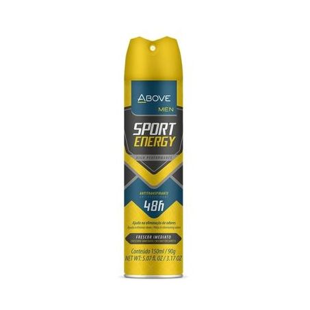 DESODORANTE AEROSSOL MASCULINO ABOVE SPORTY ENERGY FRSCOR IMEDIATO 150ML