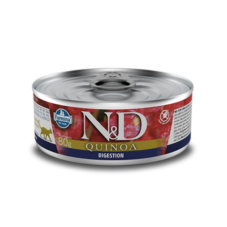 Ração Úmida Lata Farmina N&D Quinoa Digestion para Gatos Adultos 80g