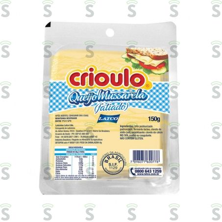  Queijo Crioulo Mussarela Und 150g