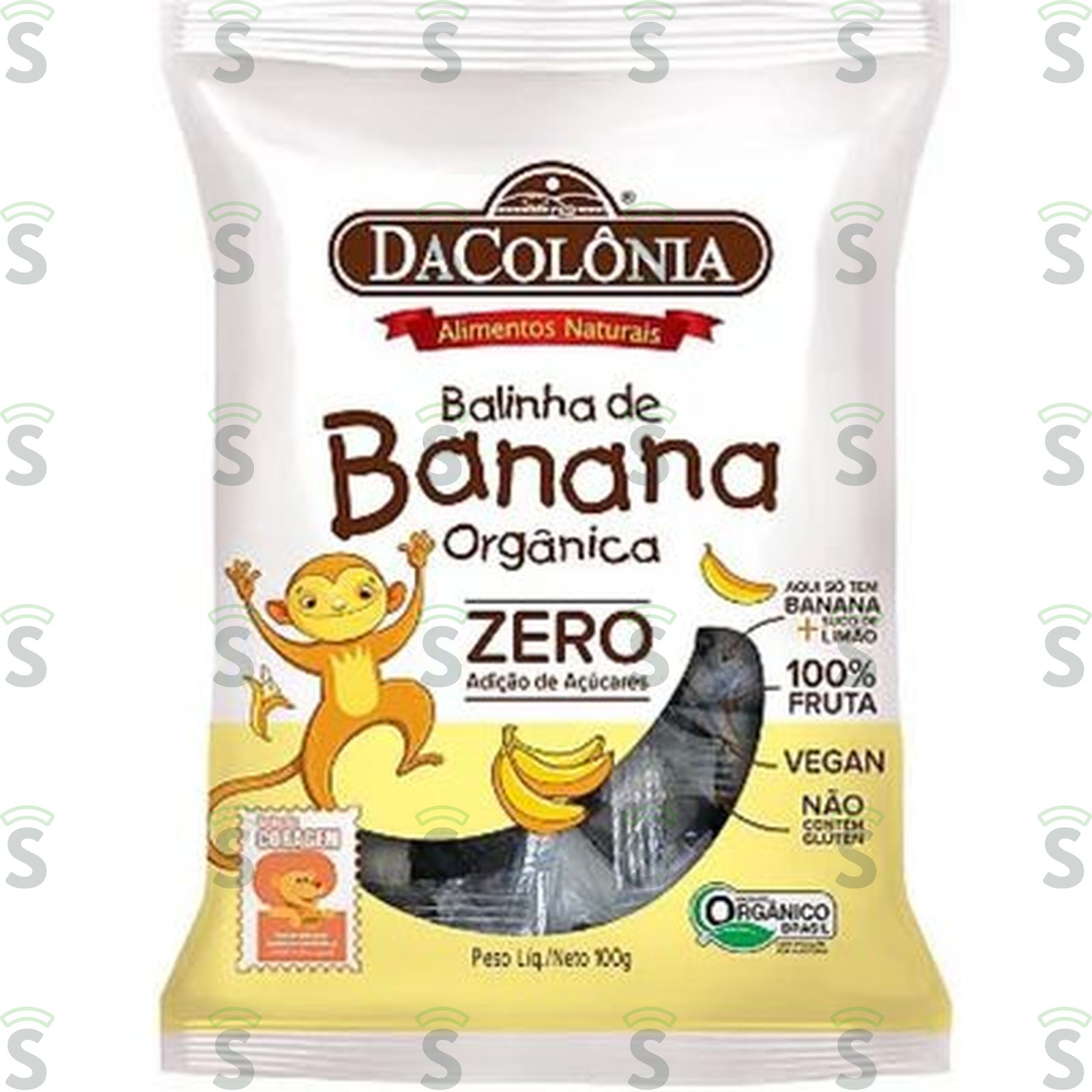 Bala de Banana Orgânica Saúde Da Terra Embalagem 100G