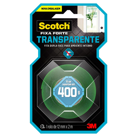 Fita Dupla Face Scotch Fixa Forte - Transparente - Ref. HB004419873