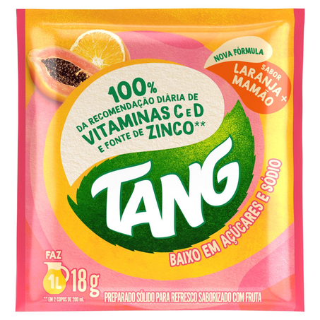 Refresco em Pó Tang 18g - Laranja e Mamão