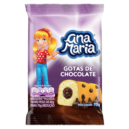 Bolo Ana Maria 70g - Gotas de Chocolate