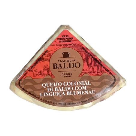 Queijo Colonial Di Baldo Com Linguiça Blumenau - aproximadamente 300g