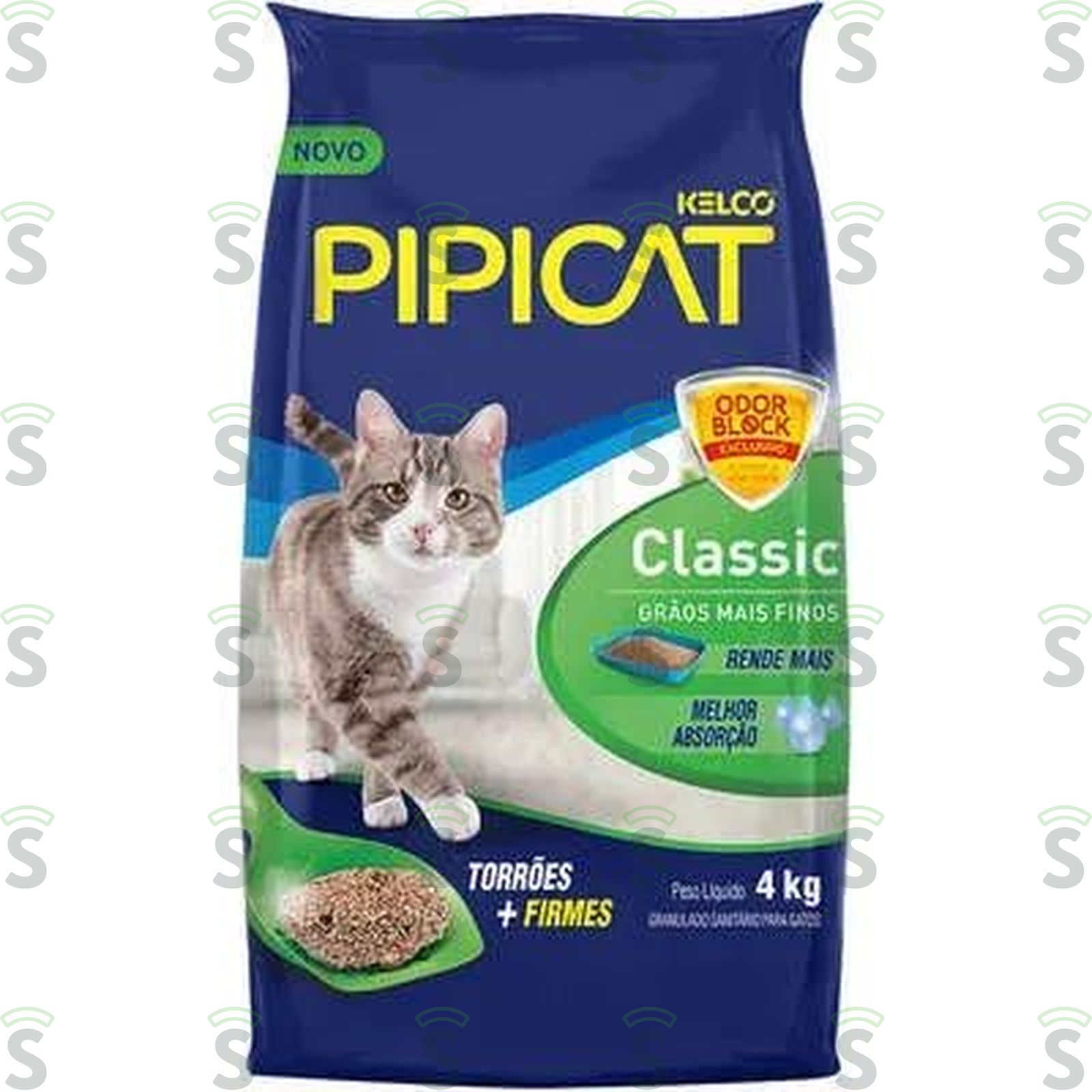 Areia Higiênica Para Gatos Kelco Pipicat Classic Pacote 4KG