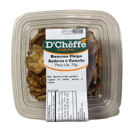 Banana Chips Açúcar e canela d'cheffe 70g