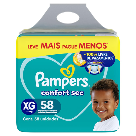 Fralda Pampers Confort Sec - Bag Tam. XG - 58