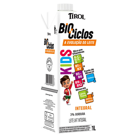 Leite Biociclos Tirol 1 Litro - Integral - Kids