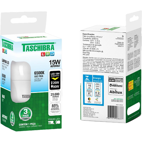 Lâmpada Taschibra LED - 15W - TKL 90 - 6500K