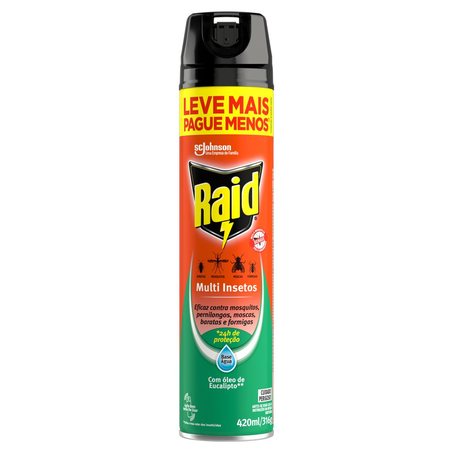 Inseticida Aerossol Raid 420ml - Tipos - Leve Mais, Pague Menos