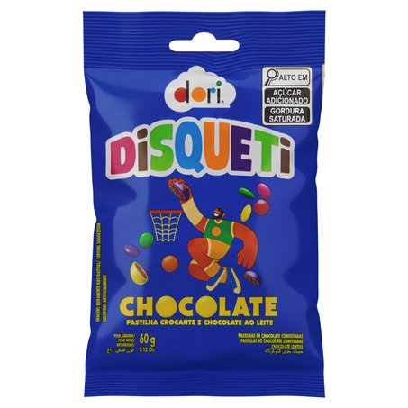 Disqueti de Chocolate Confeitado Dori 60g - Chocolate