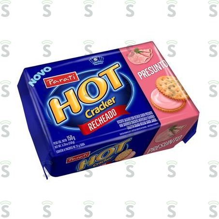  Biscoito Recheado Parati Hot Cracker Presunto Pacote 150g