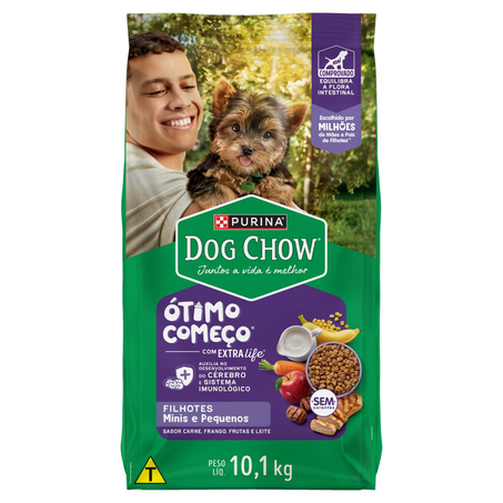 Ração Dog Chow 10,1kg - Raças Pequenas - Carne, Frango e Arroz