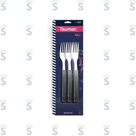  Garfo Aco Saturno Preto Taumer C/3