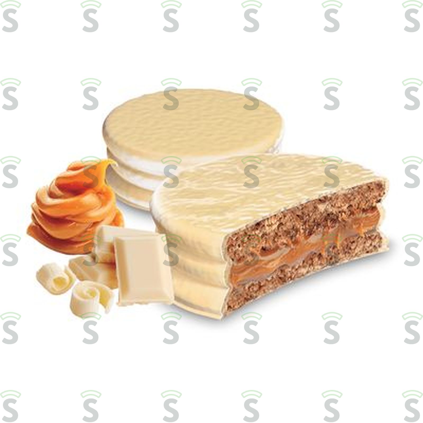 Alfajor White com Recheio de Doce de Leite Coberto com Chocolate Branco Pacote 40G