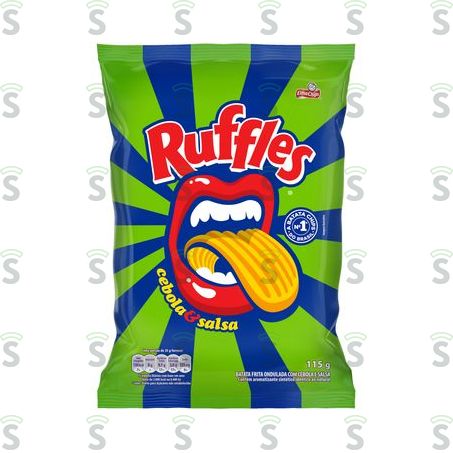  Batata Frita Ondulada Cebola e Salsa Elma Chips Ruffles Pacote 115g