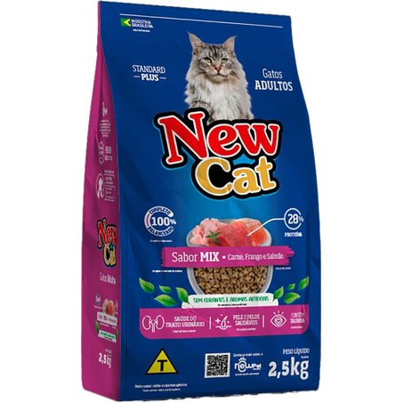 Ração New Cat 2,5kg - Mix - Adultos