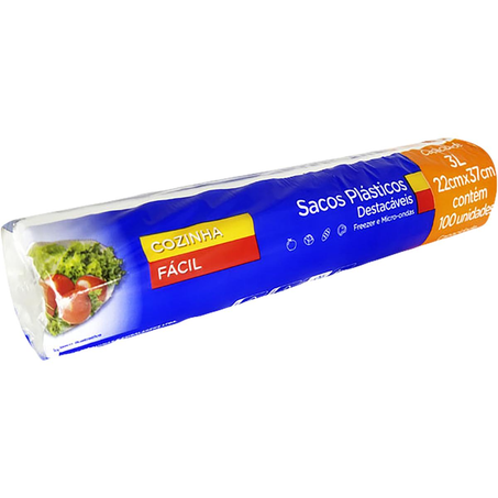 Saco para Freezer Cozinha Fácil 3kg - Com 100 Embalagens