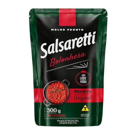 MOLHO TOMATE SALSARETTI 300G SC BOLONHESA