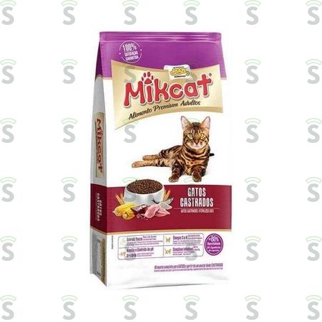  Ração Para Gatos Mik Cat Castrado Sabor Frango e Peixe 1kg