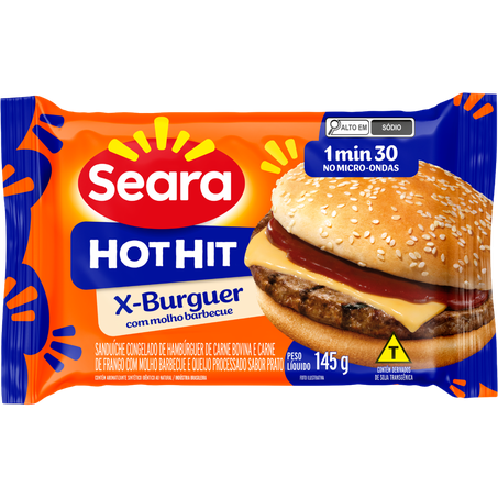 Sanduiche hot hit seara 145g barbecue