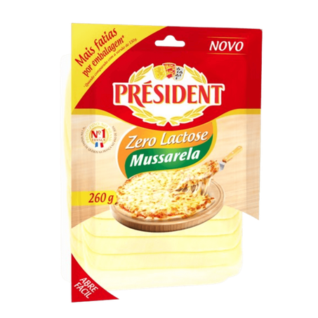 Queijo mussarela president zero lactose 260g