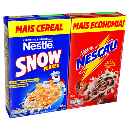 Conjunto Cereal Matinal Nestlé 440g - Nescau + Snow Flakes