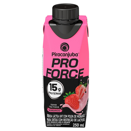 Bebida Láctea Proteica Piracanjuba 250ml - 15g de Proteína - Whey - Morango