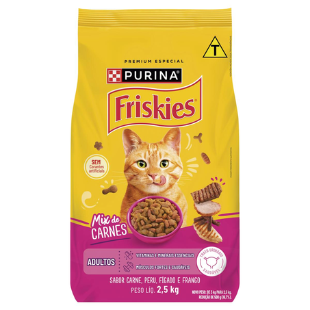 Ração Friskies 2,5kg - Adulto - Megamix - Carne