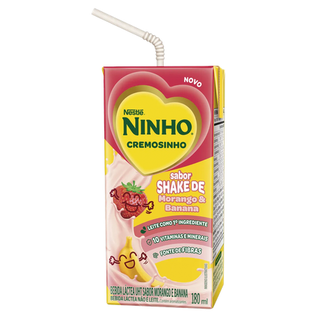 Bebida Láctea Ninho Shake Morango e Banana 180ml