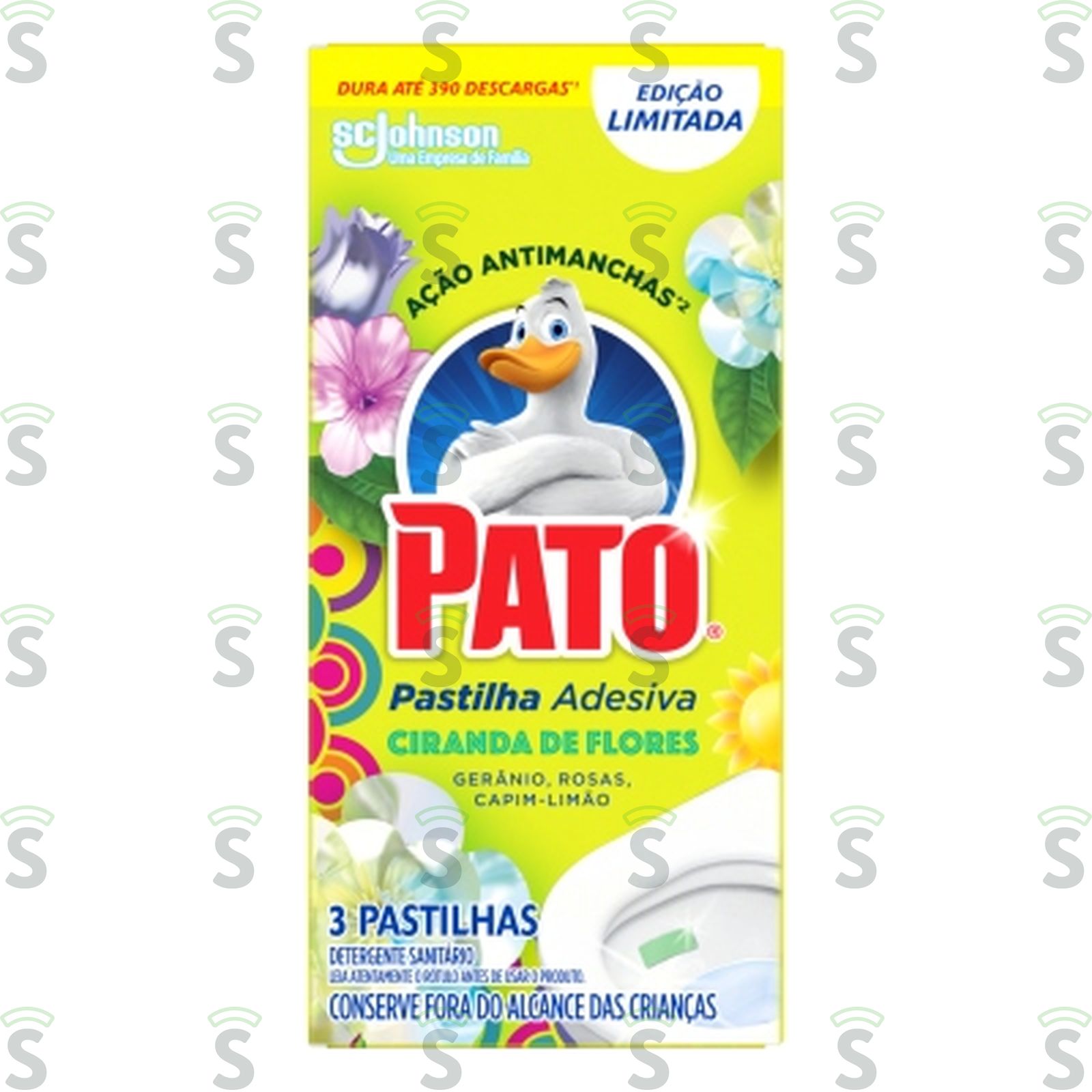 Pastilha Adesiva Pato Ciranda de Flores 3 Pastilhas 3UN