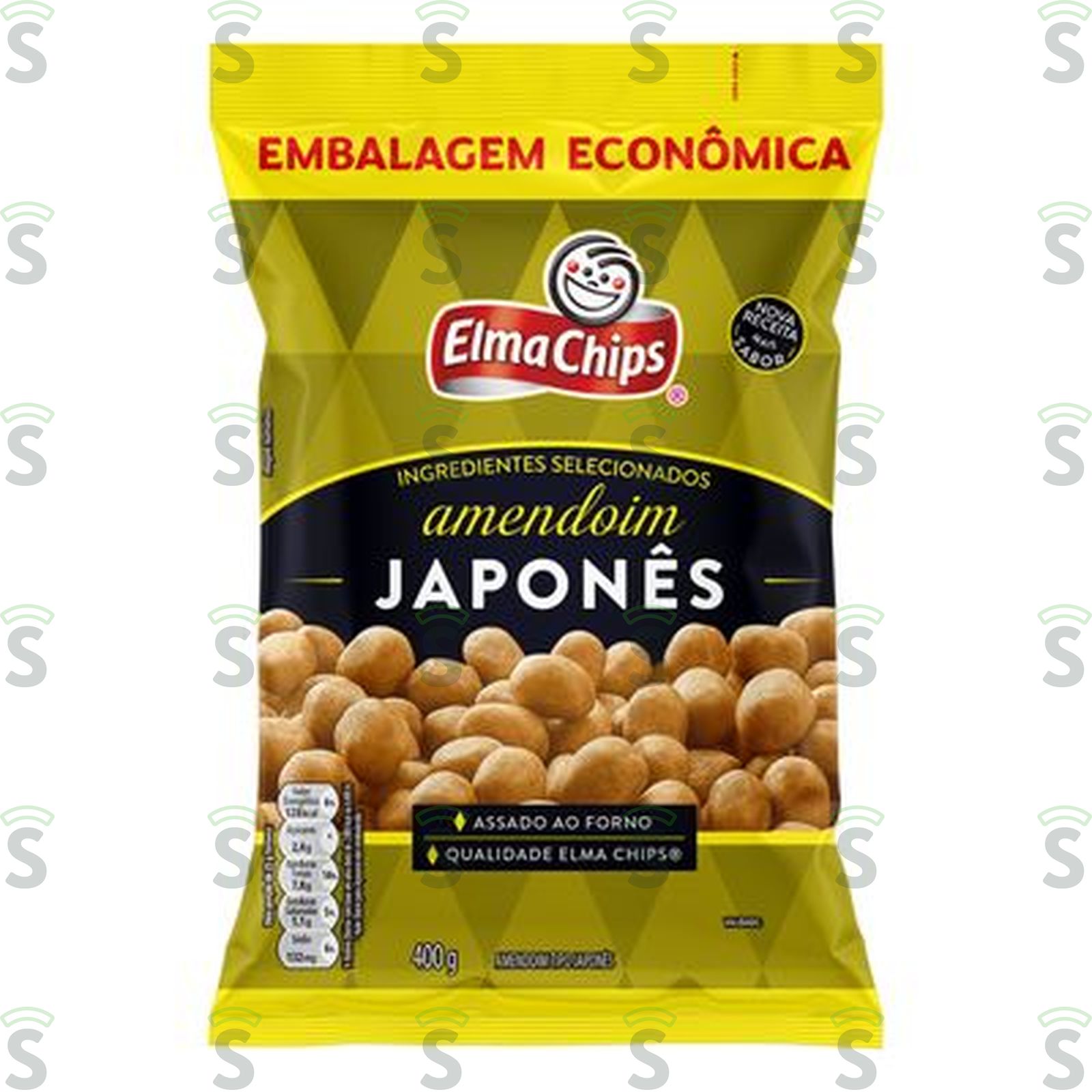 Amendoim Japonês Elma Chips Pacote Embalagem Econômica 400G
