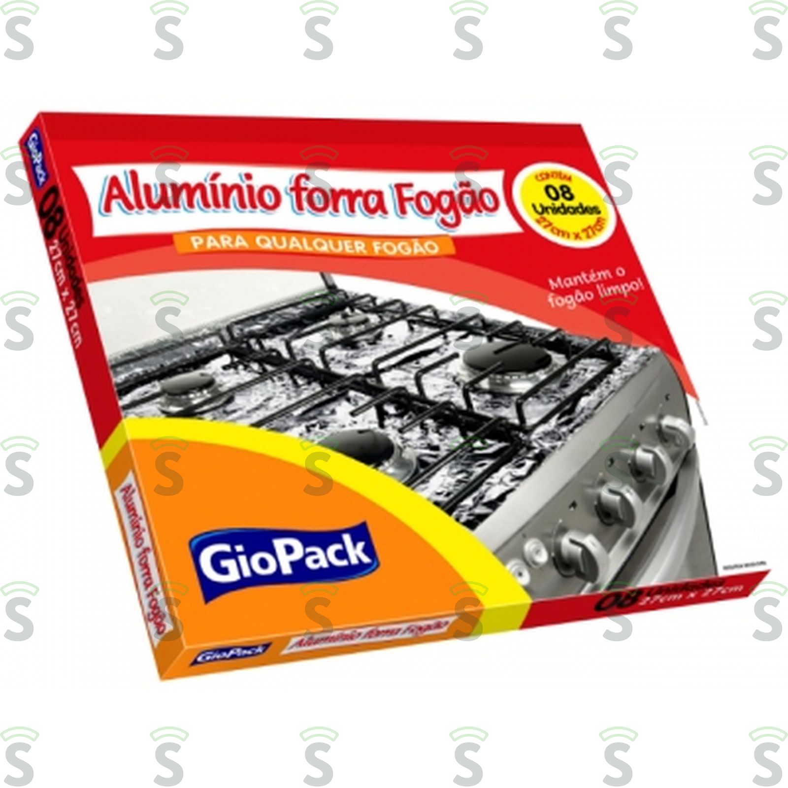 Giopack-aluminio forra fogao 27x27 c/8