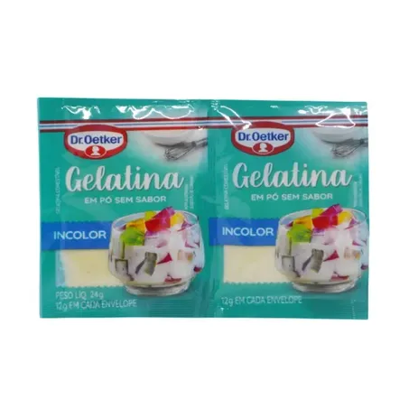 Gelatina em Pó Dr Oetker Sem Sabor Incolor Sachê 24G