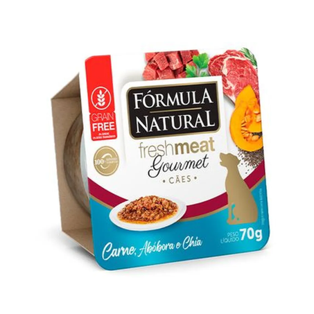 Ração Úmida Fórmula Natural Fresh Meat Gourmet para Cães Sabor Carne 70g