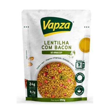 Lentilha C/Bacon Cozida Vapor Vapza 250g