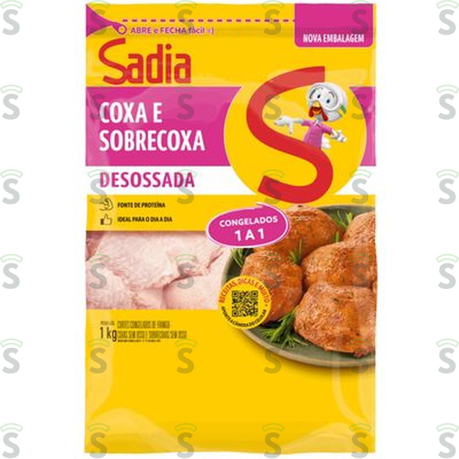 Coxa com Sobrecoxa de Frango Sadia Desossada Congelada Embalagem 1KG