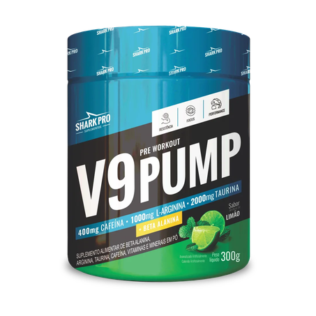 Suplemento Shark Pro V9 Pump Pré-treino Refrigerante de Limão 300g