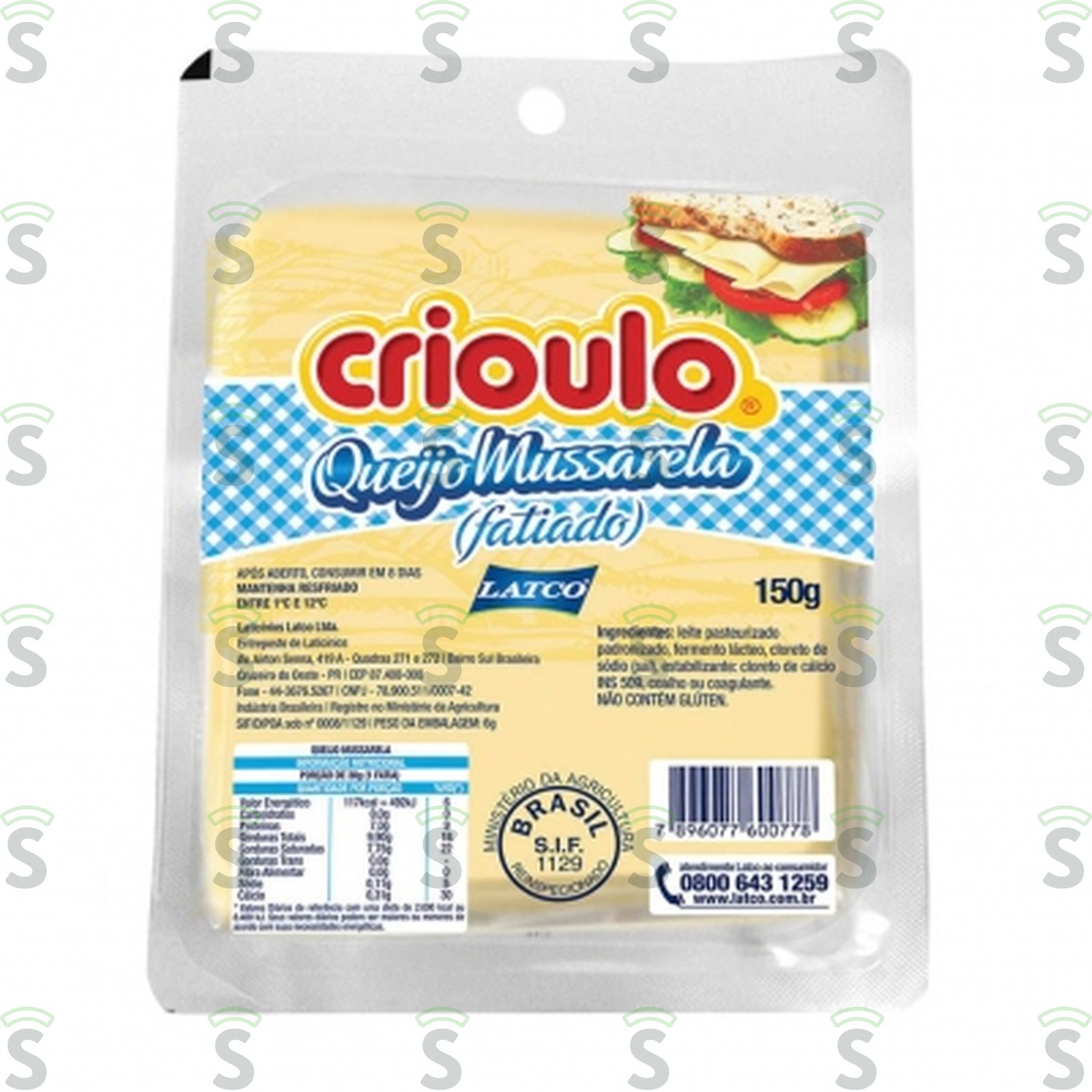 Queijo Crioulo Mussarela Und 150G