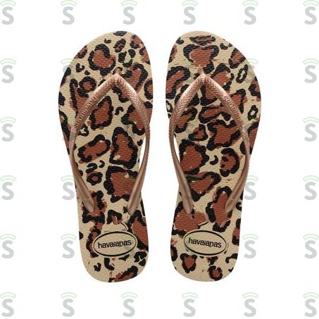  Sandália Havaianas Slim Animais Areia/rose Gold 35/36 2un