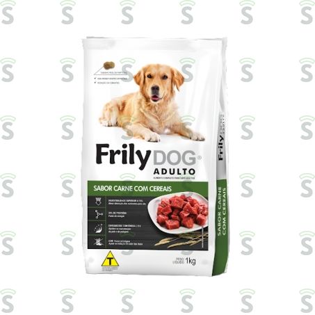  Frily Dog-alimento 1kg Carne Com Cereais