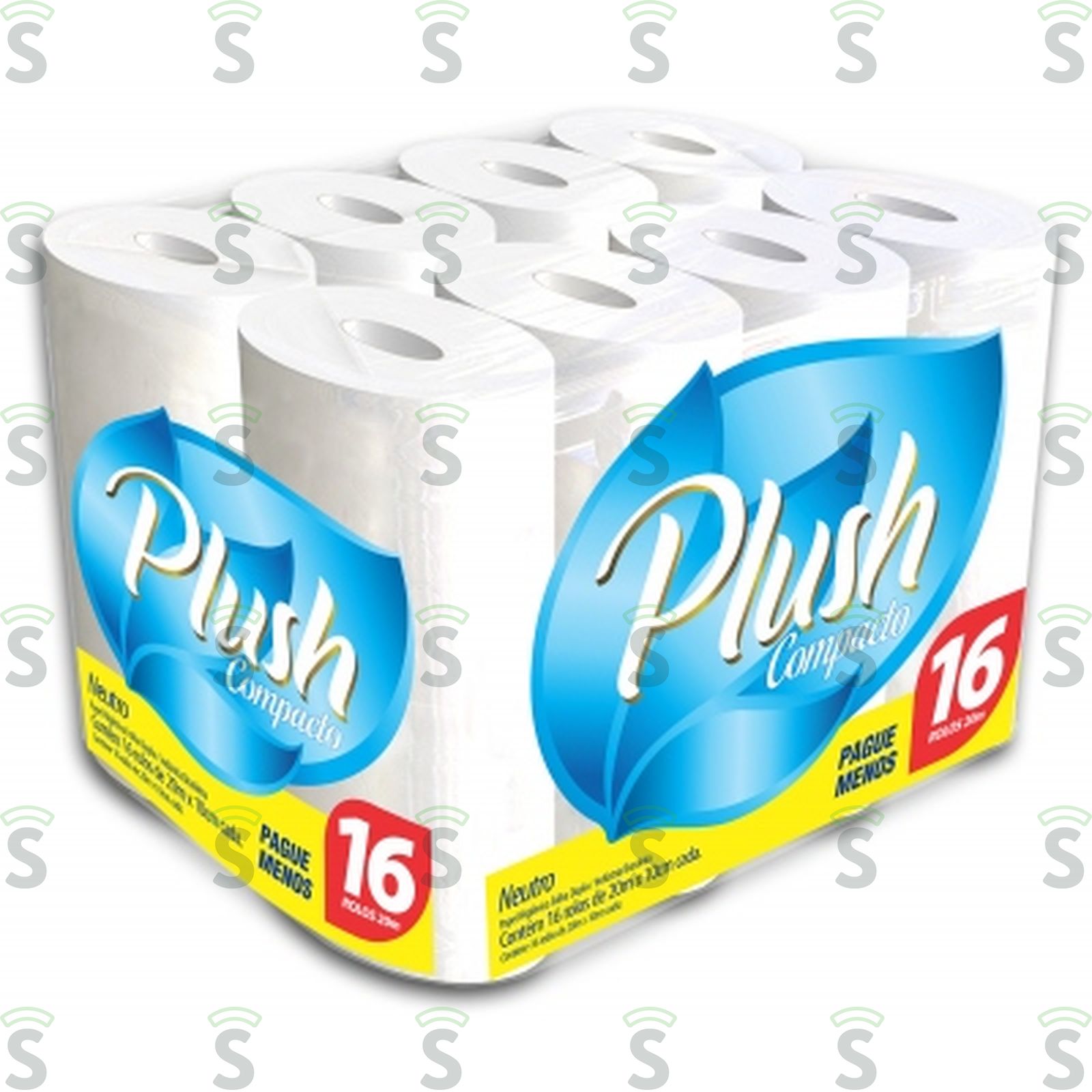 Papel Higiênico Plush Compacto Folha Dupla NeutroM Com 16 Rolos 20M