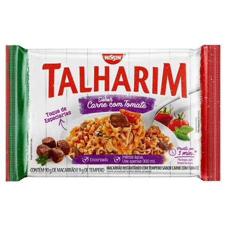 Massa Instantânea Nissin 99g - Talharim - Carne com Tomate